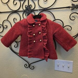 GAP Kids Red Ruffled Pea Coat